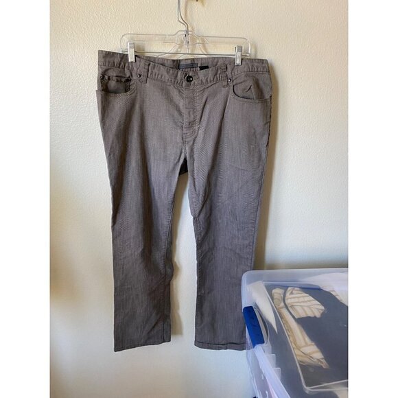 John Varvatos Pinstripe Brown Tailored Jeans Size 38R - Picture 1 of 11